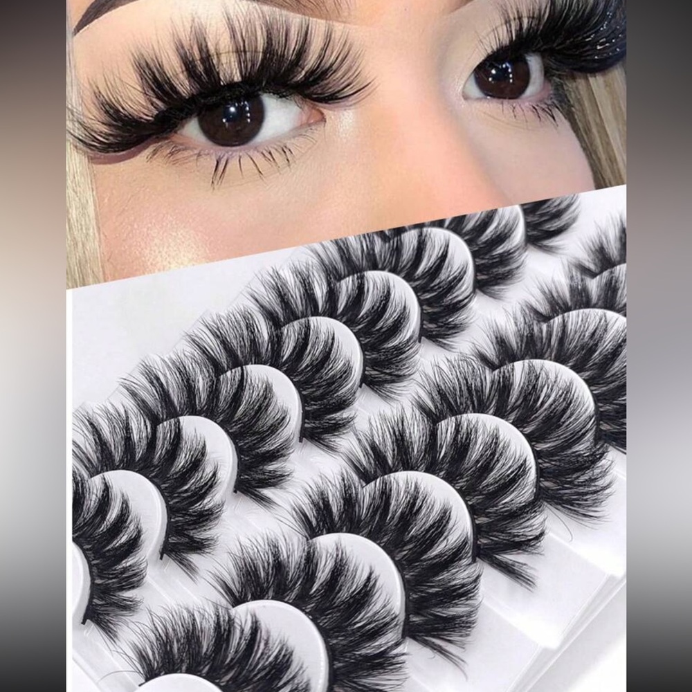 8 Pairs False Eyelashes 3D Fluffy Eyelashes Naturally Long